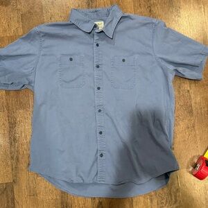 L.L. Bean Casual Blue Short-Sleeve Button-Up Shirt XL traditional fit